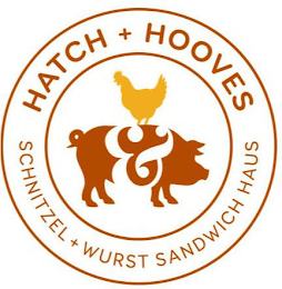 HATCH + HOOVES SCHNITZEL + WURST SANDWICH HAUS logo