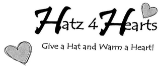 HATZ 4 HEARTS GIVE A HAT AND WARM A HEART! logo