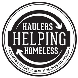 HAULERS HELPING HOMELESS COLLECTING CLOTHES TO BENEFIT PEOPLE'S CITY MISSION logo