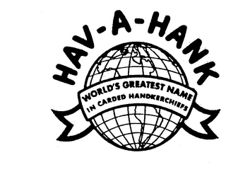 HAV-A-HANK WORLD'S GREATEST NAME IN CARDED HANDKERCHIEFS logo
