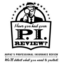 HAVE YOU HAD YOUR P. I. REVIEW? ANPAC'S PROFESSIONAL INSURANCE REVIEW WE'LL DETECT WHAT YOU NEED TO PROTECT. logo