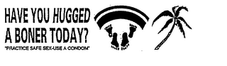 HAVE YOU HUGGED A BONER TODAY? "PRACTICE SAFE SEX-USE A CONDOM" logo