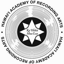 · HAWAI'I ACADEMY OF RECORDING ARTS · HAWAI'I ACADEMY OF RECORDING ARTS KA HOKU MUA LOA logo