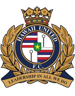 HAWAII UNITED F.C. LEADERSHIP IN ALL WE DO logo
