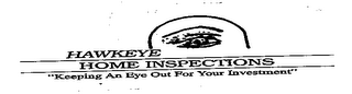 HAWKEYE HOME INSPECTIONS "KEEPING AN EYE OUT FOR YOUR INVESTMENTS" logo