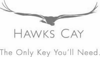 HAWKS CAY THE ONLY KEY YOU'LL NEED. logo