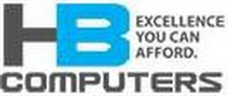 HB COMPUTERS EXCELLENCE YOU CAN AFFORD. logo