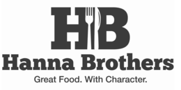 HB HANNA BROTHERS GREAT FOOD. WITH CHARACTER.