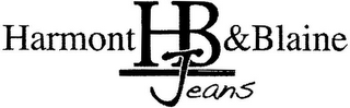 HB HARMONT & BLAINE JEANS logo