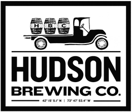 HBC HUDSON BREWING CO. 42° 15' 5.1" N | 73° 47' 53.4" W logo
