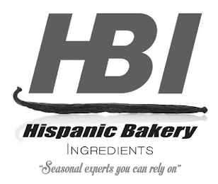 HBI HISPANIC BAKERY INGREDIENTS "SEASONAL EXPERTS YOU CAN RELY ON" logo