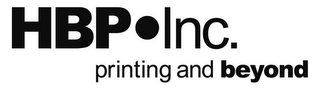 HBP INC. PRINTING AND BEYOND logo