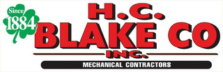 H.C. BLAKE CO INC. MECHANICAL CONTRACTORS SINCE 1884 logo