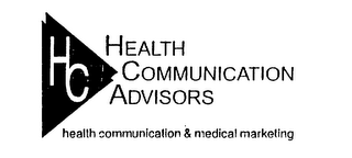HC HEALTH COMMUNICATION ADVISORS HEALTH COMMUNICATION & MEDICAL MARKETING logo