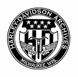 HD HARLEY-DAVIDSON ARCHIVES MILWAUKEE. WIS. logo