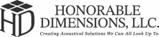 HD HONORABLE DIMENSIONS, LLC. CREATING ACOUSTICAL SOLUTIONS WE CAN ALL LOOK UP TO. logo