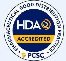 HDA ACCREDITED PHARMACEUTICAL GOOD DISTRIBUTION PRACTICE PCSC logo