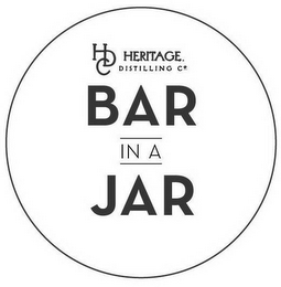 HDC HERITAGE DISTILLING CO. BAR IN A JAR logo
