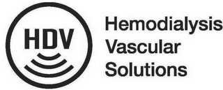 HDV HEMODIALYSIS VASCULAR SOLUTIONS logo