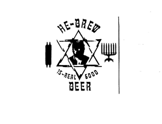 HE BREW IS REAL GOOD BEER logo
