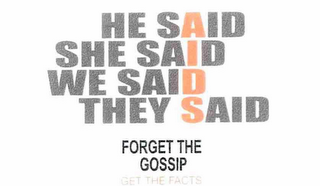 HE SAID SHE SAID WE SAID THEY SAID FORGET THE GOSSIP GET THE FACTS AIDS logo