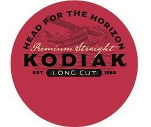 HEAD FOR THE HORIZON PREMIUM STRAIGHT KODIAK EST. 1980 LONG CUT logo