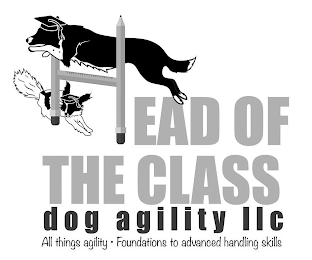 HEAD OF THE CLASS DOG AGILITY LLC ALL THINGS AGILITY · FOUNDATIONS TO ADVANCED HANDLING SKILLS logo