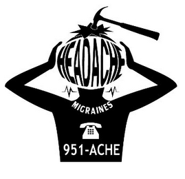 HEADACHE MIGRAINES 951 ACHE logo