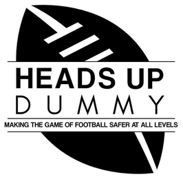 HEADS UP DUMMY MAKING THE GAME OF FOOTBALL SAFER AT ALL LEVELS logo