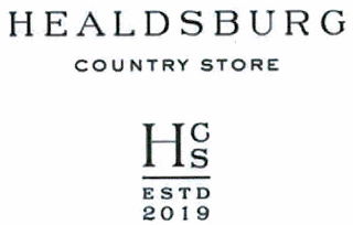 HEALDSBURG COUNTRY STORE HCS ESTD 2019 logo