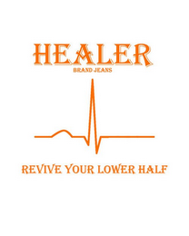 HEALER BRAND JEANS, REVIVE YOUR LOWER HALF logo