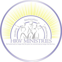 HEALING RESTORATION WHOLENESS HRW MINISTRIES BE HEALED AND NO LONGER FEEL THE PAIN; BE RESTORED AND NO LONGER FEEL THE LOSS. logo