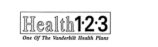 HEALTH 1-2-3 ONE OF THE VANDERBILT HEALTH PLANS logo