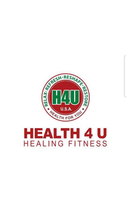 HEALTH 4 U HEALING FITNESS H4U U.S.A RELAX·REFRESH·RESHAPE·RESTORE HEALTH FOR YOU logo