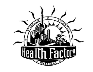 HEALTH FACTORY VITAMINS EDUCATION WELLNESS logo