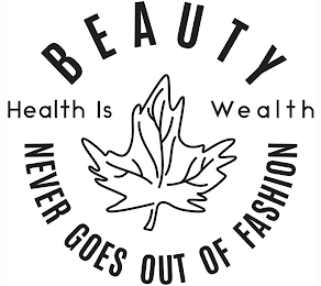 HEALTH IS WEALTH BEAUTY NEVER GOES OUT OF FASHION logo