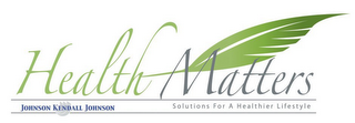 HEALTH MATTERS SOLUTIONS FOR A HEALTHIER LIFESTYLE JOHNSON KENDALL JOHNSON logo