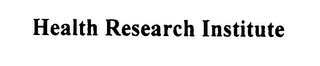 HEALTH RESEARCH INSTITUTE logo