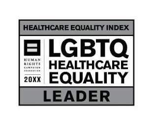 HEALTHCARE EQUALITY INDEX HUMAN RIGHTS CAMPAIGN FOUNDATION 20XX LGBTQ HEALTHCARE EQUALITY LEADER logo