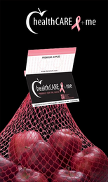 HEALTHCARE + ME HEALTHCARE + ME PRODUCE FOR THE CAUSE PREMIUM APPLES logo