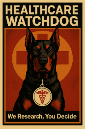 HEALTHCARE WATCHDOG WE RESEARCH YOU DECIDE logo