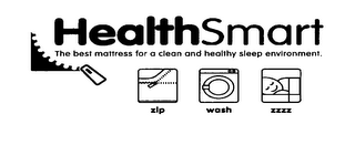 HEALTHSMART THE BEST MATTRESS FOR A CLEAN AND HEALTHY SLEEP ENVIRONMENT. ZIP WASH ZZZZ logo