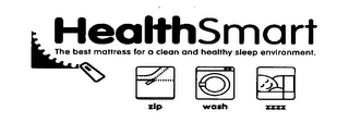HEALTHSMART THE BEST MATTRESS FOR A CLEAN AND HEALTHY SLEEP ENVIRONMENT. ZIP WASH ZZZZ logo