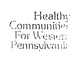 HEALTHY COMMUNITIES FOR WESTERN PENNSYLVANIA logo