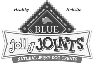HEALTHY HOLISTIC BLUE JOLLY JOINTS THE BLUE BUFFALO CO. THE BLUE BUFFALO CO. NATURAL JERKY DOG TREATS logo