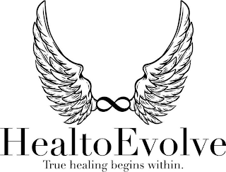 HEALTOEVOLVE TRUE HEALING BEGINS WITHIN. logo