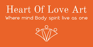 HEART OF LOVE ART WHERE MIND BODY SPIRT LIVE AS ONE logo