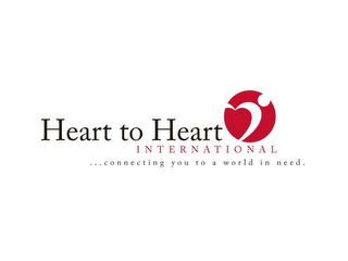 HEART TO HEART INTERNATIONAL . . . CONNECTING YOU TO A WORLD IN NEED. logo