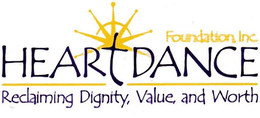 HEARTDANCE FOUNDATION, INC. RECLAIMING DIGNITY, VALUE, AND WORTH logo