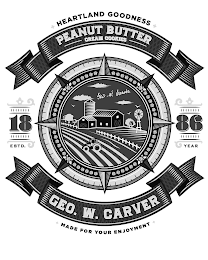 HEARTLAND GOODNESS PEANUT BUTTER CREAM COOKIES GEO. W. CARVER 18 86 ESTD. YEAR GEO. W. CARVER MADE FOR YOUR ENJOYMENT logo